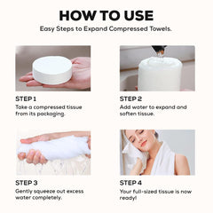 Soft Compressed Towel Tablets | Mini Portable Cotton Towels for Face & Body | Facial Disposable Towels, Makeup Remover, Chemical-Free, for Travel, Home, Gym, Camping & Outdoor Use