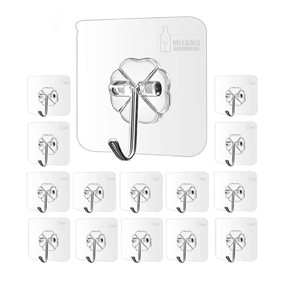 Transparent Wall Hooks, Pack of 3