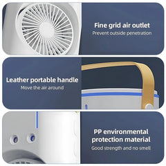 Double Ended Spray (Newly 2025) Desk cooler with Mist Spray (WITH REMOTE) Travel Cooler Fan, Water Misting Fan, USB Rechargeable Mini Desktop Cooler for Office home,Best for summer gifts