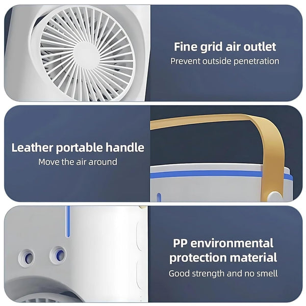 Double Ended Spray (Newly 2025) Desk cooler with Mist Spray (WITH REMOTE) Travel Cooler Fan, Water Misting Fan, USB Rechargeable Mini Desktop Cooler for Office home,Best for summer gifts