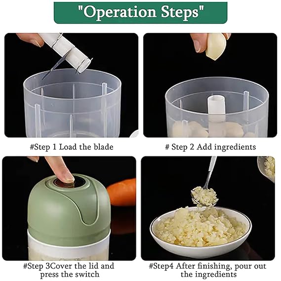 Electric Mini Garlic Chopper USB Meat Grinder Garlic Masher Machine Sturdy Durable Crushed Ginger Vegetable Crusher