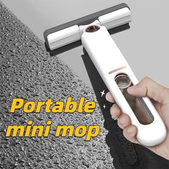 Portable Self-Squeeze Mini Folding Mop for Car Window Cleaner Mini Sponge Mop Window Glass Cleaning Mop Mini Lazy Hand Wash-Free Strong Mop