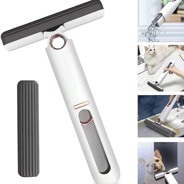 Portable Self-Squeeze Mini Folding Mop for Car Window Cleaner Mini Sponge Mop Window Glass Cleaning Mop Mini Lazy Hand Wash-Free Strong Mop
