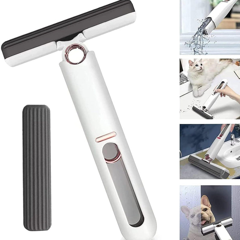 Portable Self-Squeeze Mini Folding Mop for Car Window Cleaner Mini Sponge Mop Window Glass Cleaning Mop Mini Lazy Hand Wash-Free Strong Mop