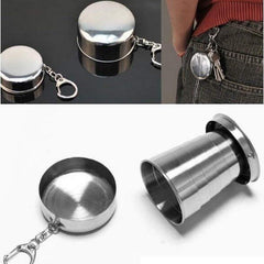 250ml Stainless Steel Folding Travel Cup – Portable Collapsible Camping Mug, Expandable Water Glass for Outdoor Hiking, Backpacking, Office & Daily Use (1 Pc)
