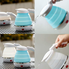 Portable Folding Silicone Water Kettle 1L Water Pot Outdoor Camping Travelling Hiking Kitchen Tools Tea Coffee Kettle Multi-Color (Set of 1) (MultiColor)