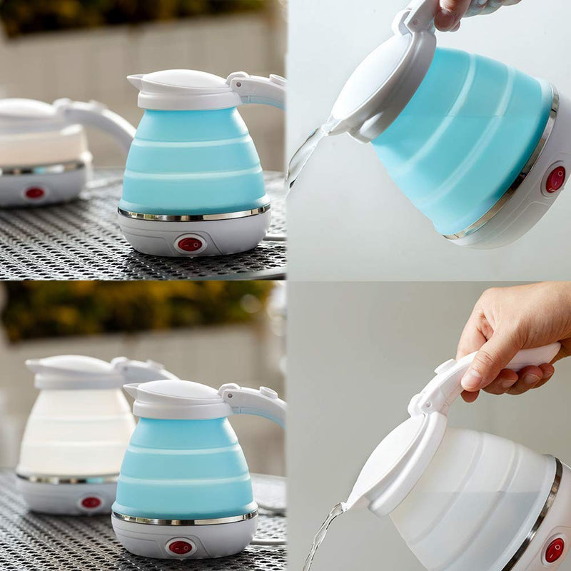 Portable Folding Silicone Water Kettle 1L Water Pot Outdoor Camping Travelling Hiking Kitchen Tools Tea Coffee Kettle Multi-Color (Set of 1) (MultiColor)