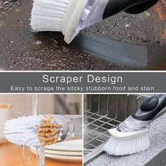Multipurpose Cleaning Brush, Utensil & Dish Scrubber with Soap Dispenser, Soap Dispensing Dish Brush Set, Kitchen Cleaning Scrub, Design,Durable & Smooth Body Sink Dish Washing
