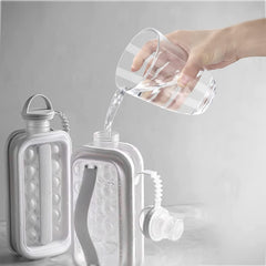 2-in-1 Foldable Ice Ball Maker Bottle – Creative Silicone Ice Mold Kettle Makes 12 Slow-Melt Ice Balls with Leak-Proof Lid & Easy-Release Strap for Whiskey, Cocktails, Coffee & Outdoor Travel