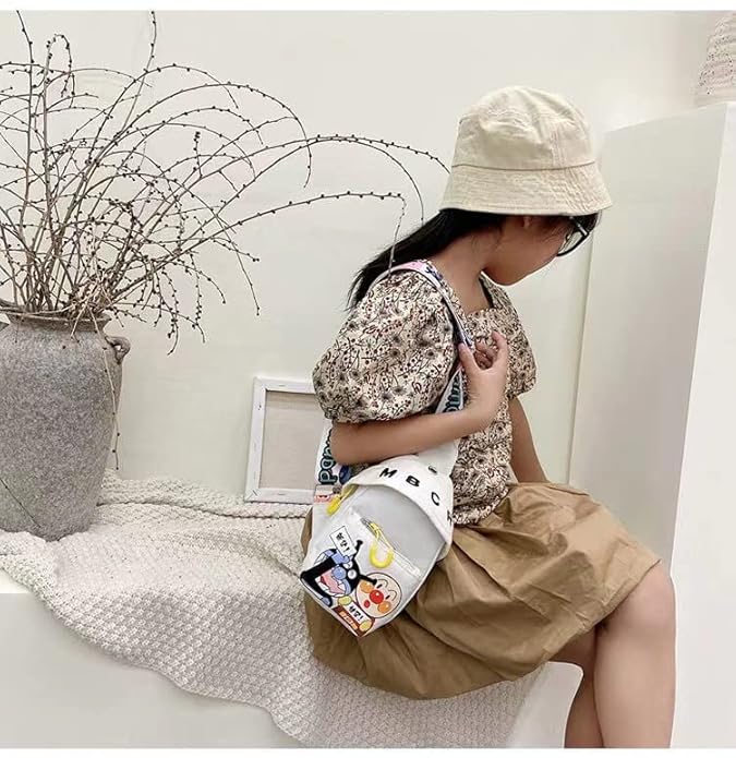 Cute Small Canvas Cotton Sling Bag Daypack Crossbody Sling Bag Travel Hiking Chest Bag Casual Daypack for Boys Girls