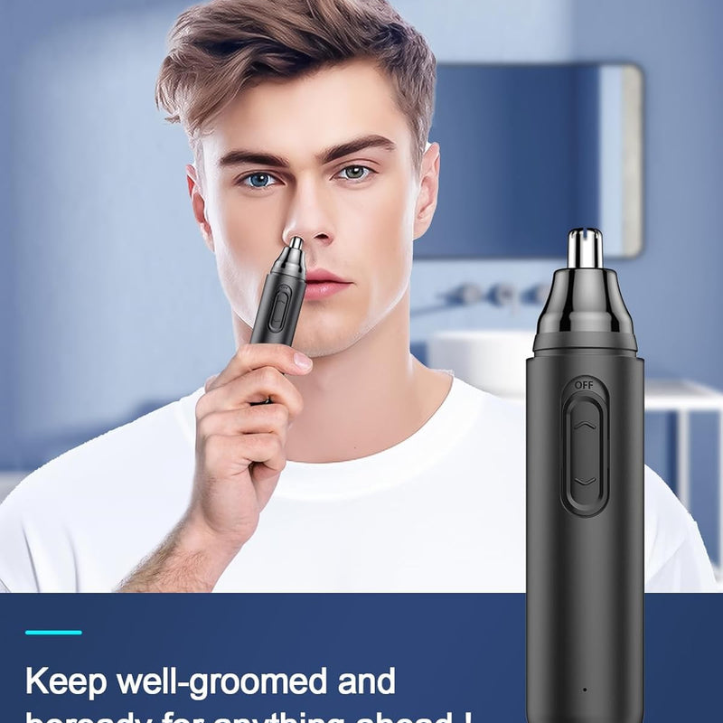 Nose Hair Trimmer, Portable Painless Ear and Nose Hair Trimmer for Men Women, USB-C Rechargeable, IPX7 Waterproof,No Pull, Precision Cut (Black)