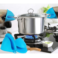 Silicone Pot Holder Heat Resistant, Oven Mitts Glove Cooking Pinch Grips Glove Hand Clip Convenient Pot Holder Kitchen Pot Holder Utensil Tool (Multicolor,3 pairs)