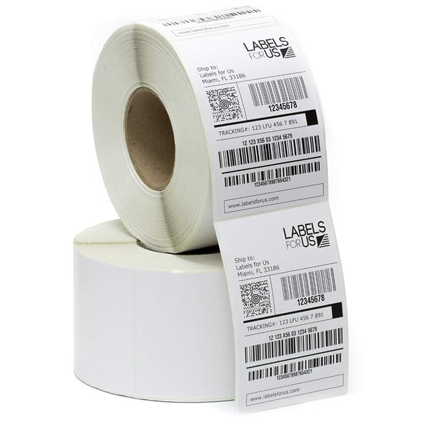 Direct Thermal Shipping Labels White 3 x 5 inches Barcode Shipping Label/Stickers Roll- (White, Pack of 10 Rolls)