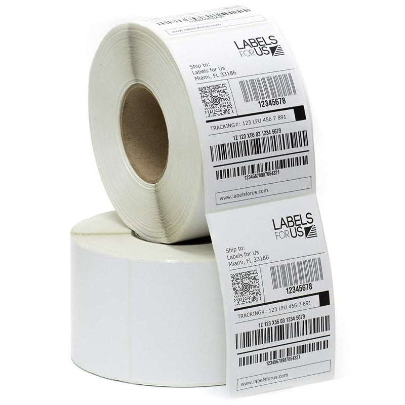 Direct Thermal Shipping Labels White 3 x 5 inches Barcode Shipping Label/Stickers Roll- (White, Pack of 10 Rolls)