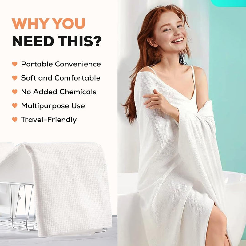 Soft Compressed Towel Tablets | Mini Portable Cotton Towels for Face & Body | Facial Disposable Towels, Makeup Remover, Chemical-Free, for Travel, Home, Gym, Camping & Outdoor Use