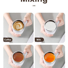 Self Stirring Coffee Mug Spinning Home Office Travel Mixer Cup Auto Magnetic Mug Mixer Automatic Mixing Coffee Cup Self Mixing Stainless Steel Cup for Coffee