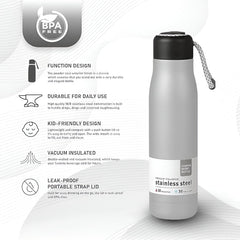 Premium 500ml Stainless Steel Vacuum Insulated Flask | Hot & Cold Double Wall Bottle | Leak-Proof Sport Water Bottle