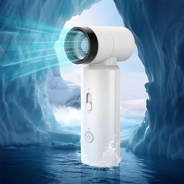 High Speed Mini Fan 80000RPM Turbo Cooling 4500mAh Rechargeable Jet Air-Flow Personal Fan with 3 Nozzles for Travel, Hair Drying, Inflating Balloons