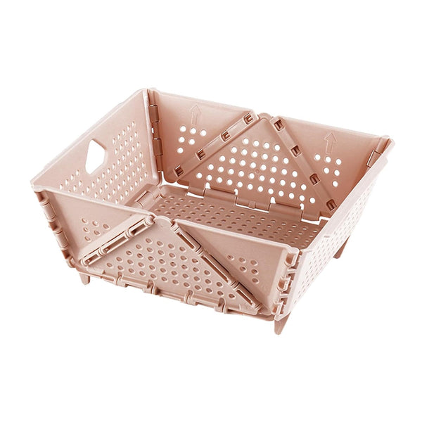 Folding Basket 23X20Cm Fruit Vegetable Holder for Kitchen Bedroom Livingroom Pink|Home & Garden|Kitchen Dining & Bar|Kitchen Storage & Organization|Racks & Holders