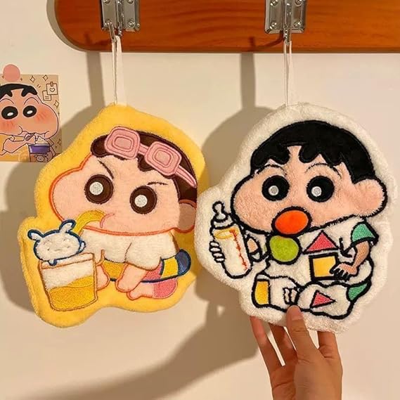 Shinchan Cute Kids Hand Towels with Hanging Loop | Pack of 1