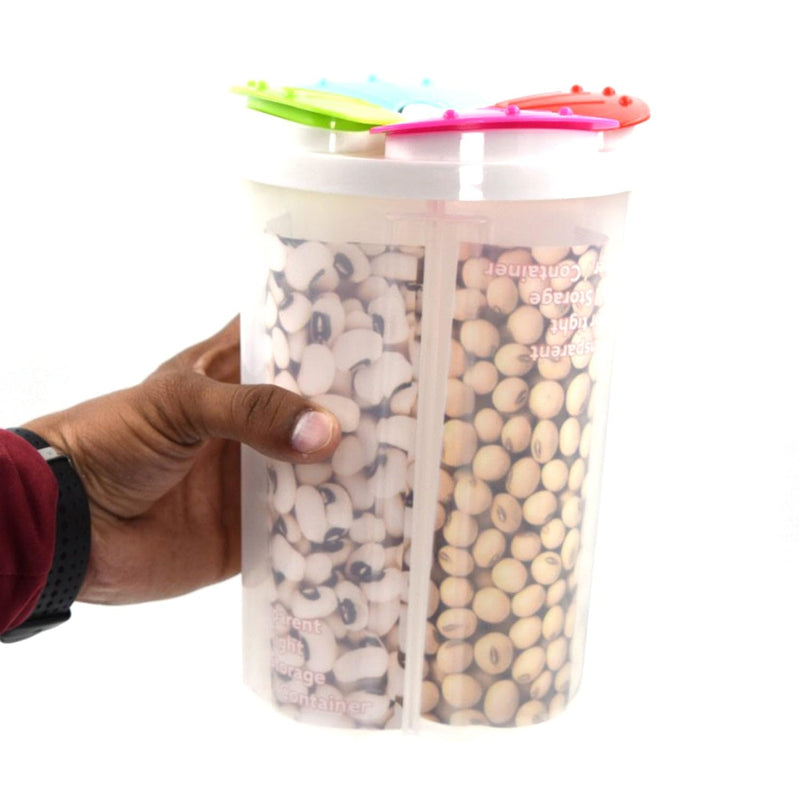 4 SECTION STORAGE CONTAINERS AIRTIGHT TRANSPARENT FOOD PLASTIC STORAGE CONTAINER