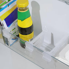 5 Pack Fridge Storage Divider Adjustable Organiser Rack for Sachets Seasoning Sauce Packets Space Saving Refrigerator Internal Drawer Adjustable Divider 5 Pack Shelf Divider Clip