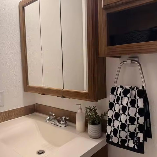 Unbreakable ABS Square Towel Ring – Wall-Mounted, Durable Towel Holder for Bathroom & Kitchen (1 Pc)