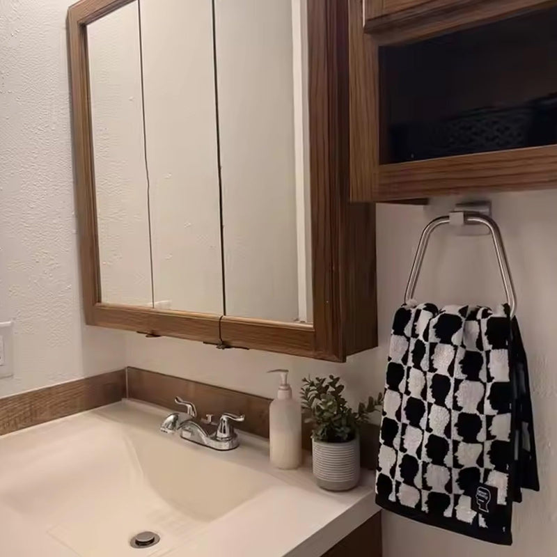 Unbreakable ABS Square Towel Ring – Wall-Mounted, Durable Towel Holder for Bathroom & Kitchen (1 Pc)