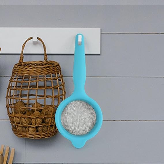 Kadak Mesh Strainer Pack of 1 Stainless Steel Wire Mesh & Plastic Handle Tea & Coffee Filter with 8% Nickel Rust-Resistant & Easy to Wash
