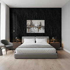 Self Adhesive Wallpaper Roll | Waterproof & Oil-Proof Peel & Stick Vinyl Sheet for Kitchen, Furniture, Tabletop, Cabinets & Wall Décor (Black Marbal)