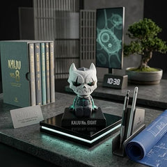 Super Hero_Zenitsu_Demon Slayer Action Figure Limited Edition Bobblehead with Mobile Holder for Car Dashboard, Office Desk & Study Table (Pack of 1) (Black-Kaiju 8)
