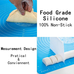 Silicon Fondant Rolling Mat or Silicone Baking Sheet Large with Measurements Stretchable for Kitchen Roti Chapati Cake Pad Cooking Dough Atta Kneading Big Size