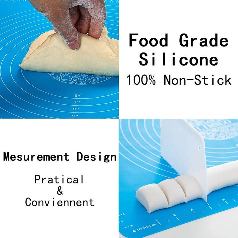 Silicon Fondant Rolling Mat or Silicone Baking Sheet Large with Measurements Stretchable for Kitchen Roti Chapati Cake Pad Cooking Dough Atta Kneading Big Size