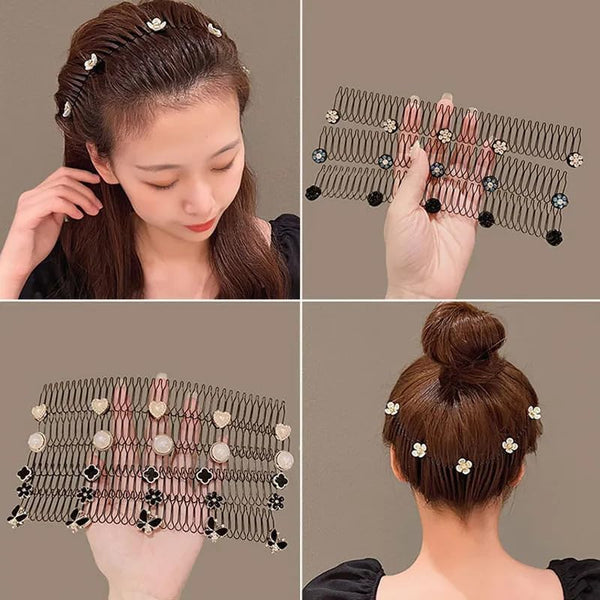 Hair Clips, 1 Pcs Stretchable Invisible Hair Pins Hair Finishing Fixer Comb Holder Stretchable Hair Pin, Invisible Hair Holder Hair Styling Tools Hair Accessories For Women & Girls