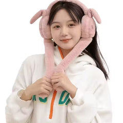 Winter Ear Muffs with Moving Jumping Rabbit Ears
