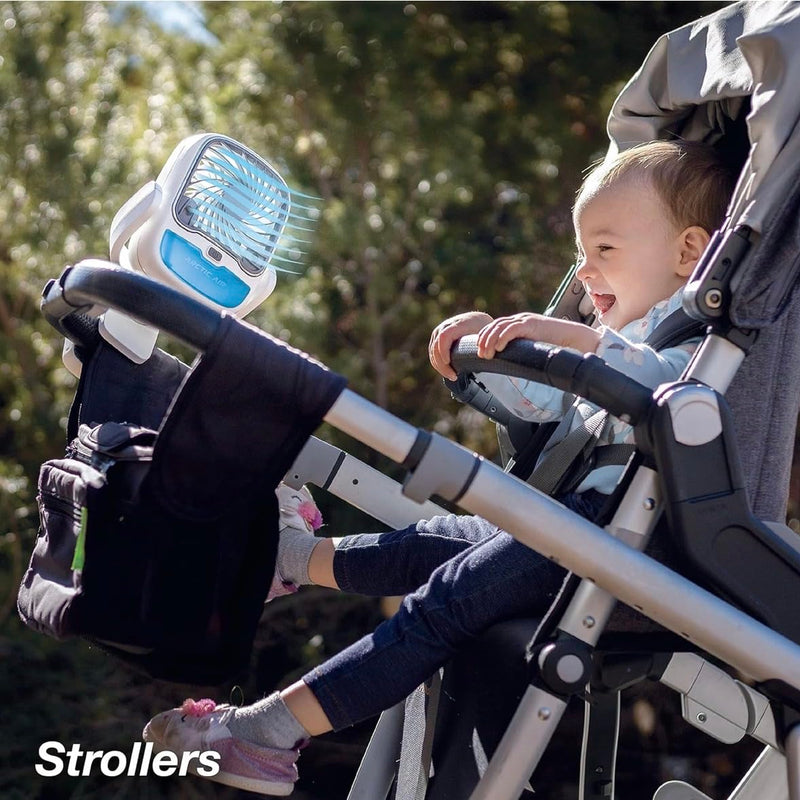 Baby Stroller Fan, Universal Clamp Fan Portable Cordless Rechargeable with Light Personal Handheld, Gym portable, 3 speed 360°Rotate Flexible Tripod Mini Desk Cooling Fan for Car Camping Travel