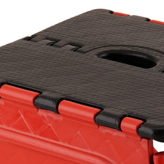 12 Inch Plastic Folding Stool, Non-Slip Stepping Stool, Lightweight Portable Footstool, Folding Stool with Carrying Handle for Kitchen, Bathroom, Garden & Outdoor