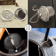 Stainless Steel Mini Tea Filter, Easy Net Mesh Style Tea Infuser with Hanging Chain Diffuser for Tea, Coffee, Spices, Multipurpose Use Home and Kitchen, Reusable Accessories