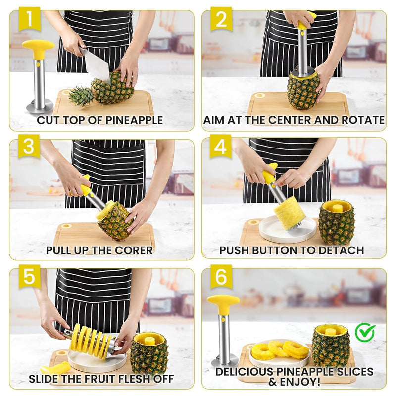 Pineapple Cutter, Peeler Slicer, Cutter Machine, Pineapple Peeler Pineapple Chopper  (1 PINE APPLE CUTTER)