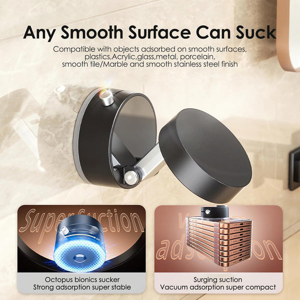360 Vacuum Magnetic Phone Holder Hands Free, Foldable Suction Mount, Strong Grip for Mirror, Shower, Gym, Car, Kitchen and Universal Magnetic Phone Stand