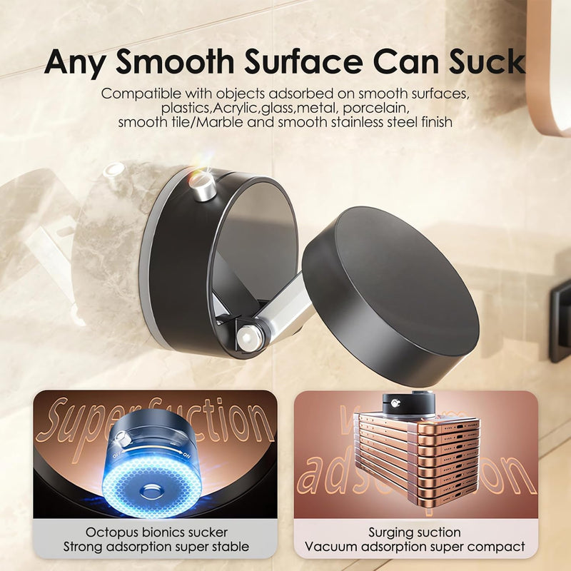 360 Vacuum Magnetic Phone Holder Hands Free, Foldable Suction Mount, Strong Grip for Mirror, Shower, Gym, Car, Kitchen and Universal Magnetic Phone Stand