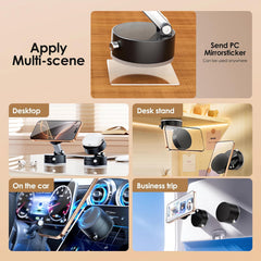 360 Vacuum Magnetic Phone Holder Hands Free, Foldable Suction Mount, Strong Grip for Mirror, Shower, Gym, Car, Kitchen and Universal Magnetic Phone Stand