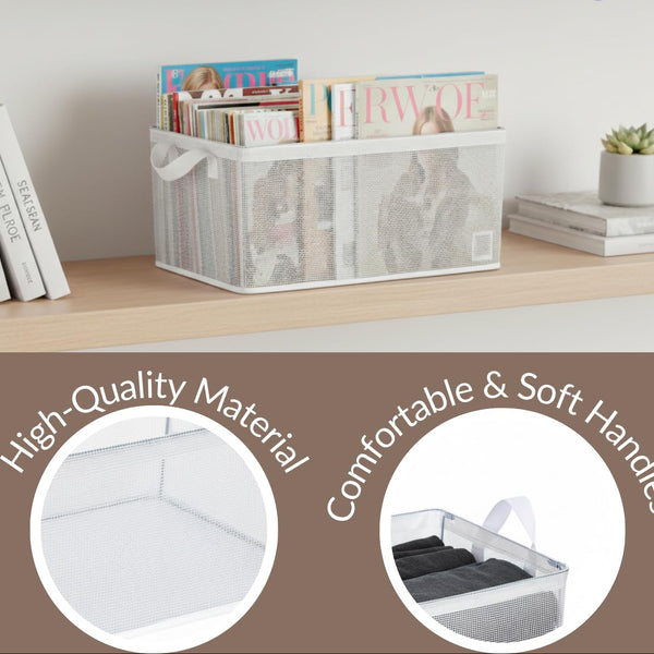 Basket Organizer with Handles Foldable Storage