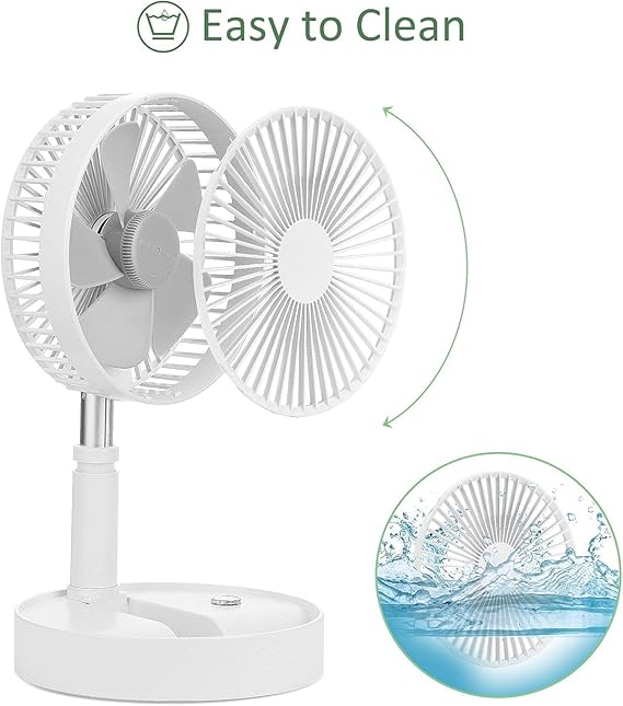 Rechargeable Fan For Home Portable Travel Mini Desk and table Air Circulator Fans with Adjustable Height from 14.2 inch to 3.3ft as Pedestal stand floor Fan, 3 Speed Settings