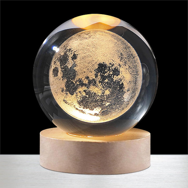 3D Crystal Full Moon Lamp
