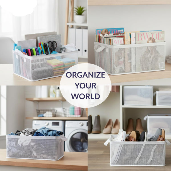 Basket Organizer with Handles Foldable Storage