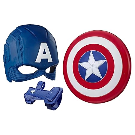 Marvel Avengers Captain America Role-Play Set (Captain America Mask and Magnetic Shield Toy for Role Play)