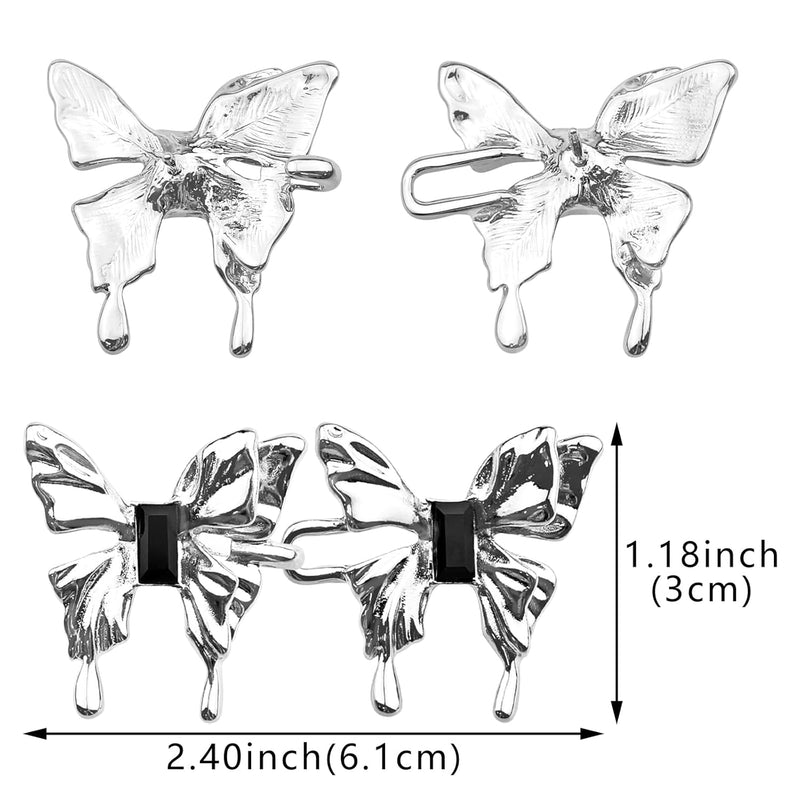 2 Sets Jeans Tightening Clips, Jeans Adjustable Pins for Women, Alloy Butterfly Adjustable Jeans Button Pins for Loose Pants and Dress