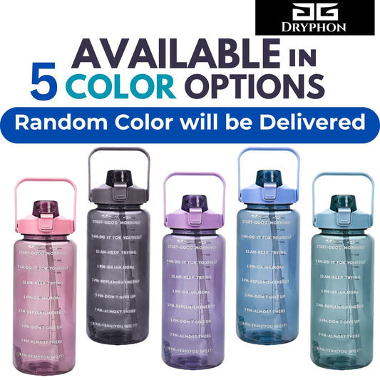 Motivational Water Bottle with Straw With Lid Sports Water Bottles 2 Liter, Unbreakable Shaker with Portable Wide Mouth,Travel Bottle, Sipper Bottle