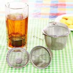 Stainless Steel Mini Tea Filter, Easy Net Mesh Style Tea Infuser with Hanging Chain Diffuser for Tea, Coffee, Spices, Multipurpose Use Home and Kitchen, Reusable Accessories